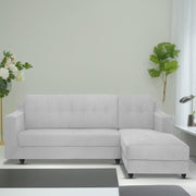 Fracher RHS 4 Seater L Shape Sofa Set for Living Room (Grey Fabric) Premium Fabric Sofa