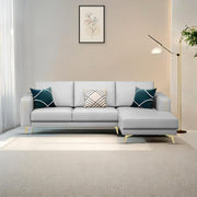 Falco RHS 4 Seater L Shape Sofa Set for Living Room (Grey Fabric) Premium Fabric Sofa