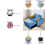 Alfred 1 Seater Sofa Cum Bed Sofa Set for Living Room (Maroon Fabric) Premium Fabric Sofa