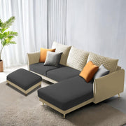 Casaliving Stanly LHS 4 Seater L Shape Sofa with Center Table for Living Room (Blue Fabric)