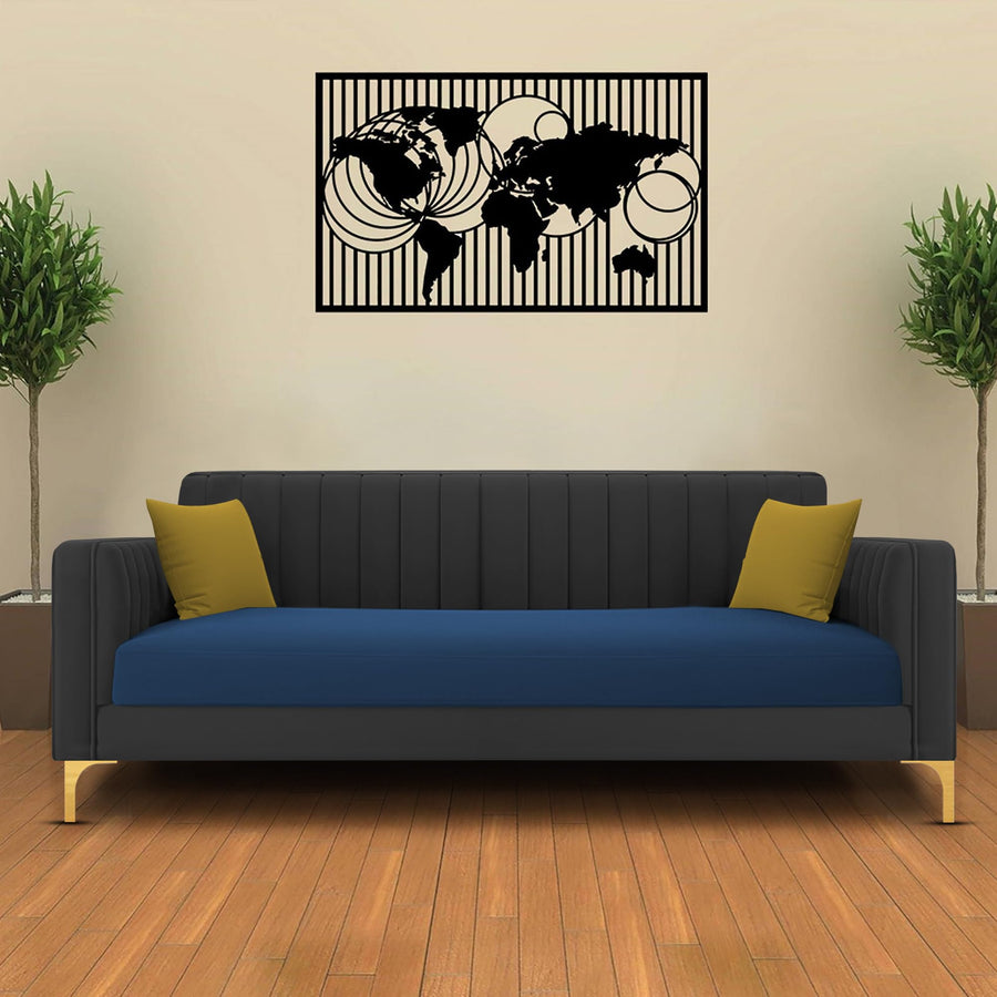 Casaliving Fenton 3 Seater Sofa Set for Living Room (Black Blue Colour) Premium Fabric Sofa