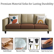 Casaliving Mikasa 3 Seater Sofa Set for Living Room (Black Colour Fabric) Premium Fabric Sofa