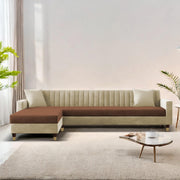 Garcia LHS 6 Seater L Shape Sofa Set for Living Room (Black Grey - Colour) Premium Fabric Sofa Set