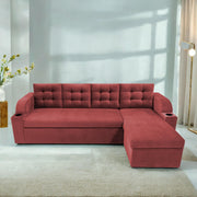 Grance LHS 4 Seater Corner Sofa Cum Bed for Living Room (Black Fabric) Premium Fabric Sofa