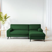 Casaliving Amelia RHS 6 Seater L Shape Sofa Set for Living Room (Black Fabric) Premium Fabric Sofa