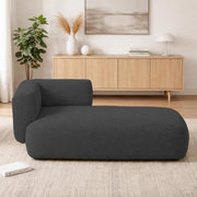 Casaliving Glacia Upholstered Indoor Chaise Lounge Chair 2 Seater Sofa Two Seater Sofa for Living Room Offices Hotels Bedroom (Black) Premium Boucle Fabric Sofa