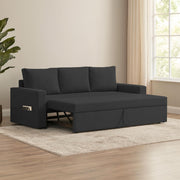 Karter 3 Seater Sofa Cum Bed for Living Room (Black Fabric) Premium Fabric Sofa