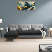 Gamora LHS 4 Seater L Shape Sofa Set for Living Room (Black Grey) Premium Fabric Sofa