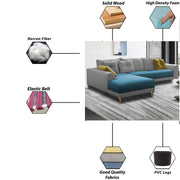 Viva LHS 6 Seater L Shape Sofa Set for Living Room (Turquise Grey) Premium Fabric Sofa