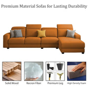 Orion RHS 6 Seater L Shape Sofa Set for Living Room (Orange Colour) Premium Fabric Sofa