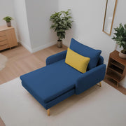 Vive 1 Seater Lounge Sofa for Living Room (Blue Colour) Premium Fabric Sofa