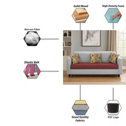 Lifestyle 3 Seater Sofa for Living Room (Black Colour Fabric)