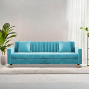 Garcia 3 Seater Sofa Set for Living Room (Blue Black Colour) Premium Fabric Sofa