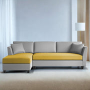 Casaliving Marvin LHS 4 Seater L Shape Sofa Set for Living Room (Black Fabric) Premium Fabric Sofa