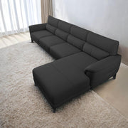 Janifer RHS 6 Seater L Shape Sofa Set for Living Room (Black Colour) Premium Fabric Sofa Set