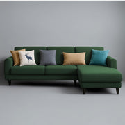 Aria RHS 4 Seater L Shape Sofa Set for Living Room (Green) Premium Fabric Sofa Set