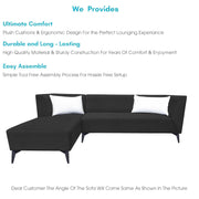 Casaliving Cassidy LHS 6 Seater L Shape Sofa Set for Living Room (Black Colour) Premium Fabric Sofa