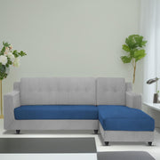 Fracher RHS 4 Seater L Shape Sofa Set for Living Room (Blue Grey Fabric) Premium Fabric Sofa