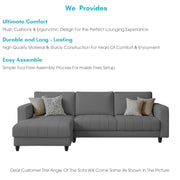 Oslo 4 Seater LHS L Shape Sofa Set for Living Room (Dark Grey Fabric) Premium Fabric Sofa Set for Living Room