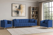Eren 3+1+1 Seater Sofa Set for Living Room (Blue Colour Fabric) Premium Fabric Sofa Set for Living Room
