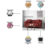 Doraldo 2 Seater Sofa Set for Living Room (Black Colour Fabric) Premium Fabric Sofa for Living Room