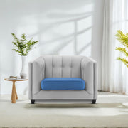 Sinclair 1 Seater Sofa Set for Living Room (Blue Grey Colour) Premium Fabric Sofa