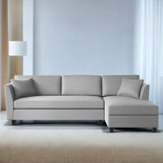 Casaliving Marvin LHS 4 Seater L Shape Sofa Set for Living Room (Black Fabric) Premium Fabric Sofa