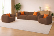 Vesta Modern Velvet Bubble Cloud Sofa, Tufted Design Upholstered 3+1+1 Seater Sofa Set for Living Room, (Black Colour) Premium Velvet Fabric Sofa
