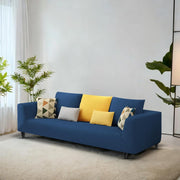 Casaliving Margreta 3 Seater Sofa Set for Living Room (Blue Colour Fabric) Premium Fabric Sofa