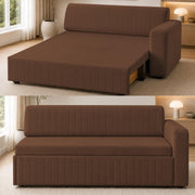 Casaliving Rion 6 Seater L Shape Corner Sofa Cum Bed for Living Room (Black Fabric) Premium Fabric Sofa Cum Bed