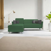 Arlond LHS 4 Seater L Shape Sofa Set for Living Room (Green Fabric) Premium Fabric Sofa