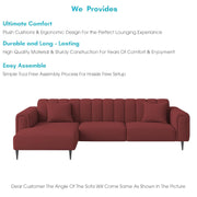 Damian LHS 4 Seater L Shape Sofa Set for Living Room (Maroon Colour Fabric) Premium Fabric Sofa Set for Living Room