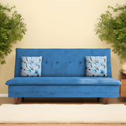 Calvin 3 Seater Sofa Cum Bed for Living Room (Black Fabric) Premium Fabric Sofa