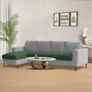 Charmi LHS 6 Seater L Shape Sofa Set for Living Room (Green Grey Fabric) Premium Fabric Sofa