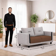 Casaliving Viskafors Upholstered 3 Seater Sofa Set for Living Room (Black Colour Fabric) Premium Fabric Sofa