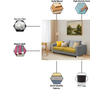 Minta 2 Seater Sofa Set for Living Room (Black - Colour Fabric) Premium Fabric Sofa Set for Living Room