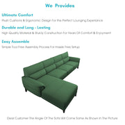 Janifer LHS 6 Seater L Shape Sofa Set for Living Room (Green Colour) Premium Fabric Sofa Set