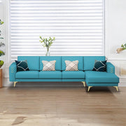 Falco RHS 6 Seater L Shape Sofa Set for Living Room (Turquise Fabric) Premium Fabric Sofa