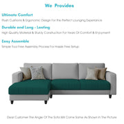 Oslo 4 Seater LHS L Shape Sofa Set for Living Room (Pine Grey Fabric) Premium Fabric Sofa Set for Living Room