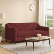 Mobius 3 Seater Sofa Set for Living Room (Maroon Colour Sofa) Premium Fabric Sofa for Living Room