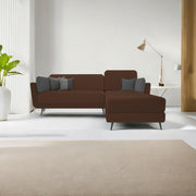 Arlond RHS 4 Seater L Shape Sofa Set for Living Room (Brown Fabric) Premium Fabric Sofa
