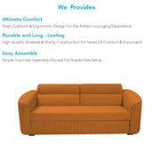Torrato 3 Seater Sofa Cum Bed for Living Room (Orange Colour Fabric) Premium Fabric Sofa