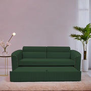 Torrato 3 Seater Sofa Cum Bed for Living Room (Green Colour Fabric) Premium Fabric Sofa