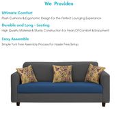 Lifestyle 3 Seater Sofa for Living Room (Black Colour Fabric)