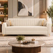 Casaliving Signaturemodel Velure 3 Seater Sofa Set | sued Velvet Fabric| 40D Foam + Zigzag Spring | 3-Yr Warranty (Black Colour)