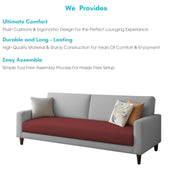 Casaliving Amara 3 Seater Sofa Set for Living Room (Black Purple Colour Fabric) Premium Fabric Sofa
