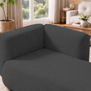 Casaliving Glacia Upholstered Indoor Chaise Lounge Chair 2 Seater Sofa Two Seater Sofa for Living Room Offices Hotels Bedroom (Black) Premium Boucle Fabric Sofa
