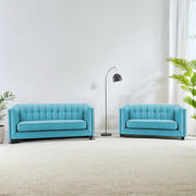 Casaliving Sinclair 3+1+1 Seater Sofa Set for Living Room (Blue Black Colour) Premium Fabric Sofa