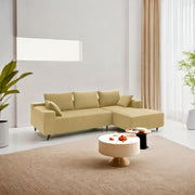 Casaliving Crystal 4 Seater RHS L Shape Sofa Set for Living Room (Black Fabric) Premium Fabric Sofa