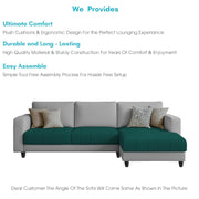 Oslo 4 Seater RHS L Shape Sofa Set for Living Room (Pine Grey Fabric) Premium Fabric Sofa Set for Living Room